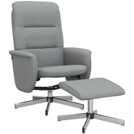 Sillón reclinable con reposapiés tela gris claro vidaXL (1/5)