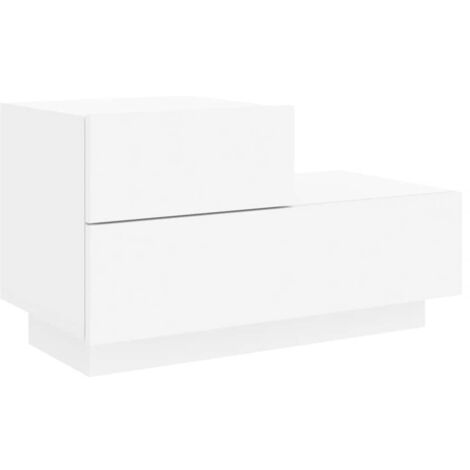 Mesita de noche con luces LED blanca 70x36x40,5 cm vidaXL
