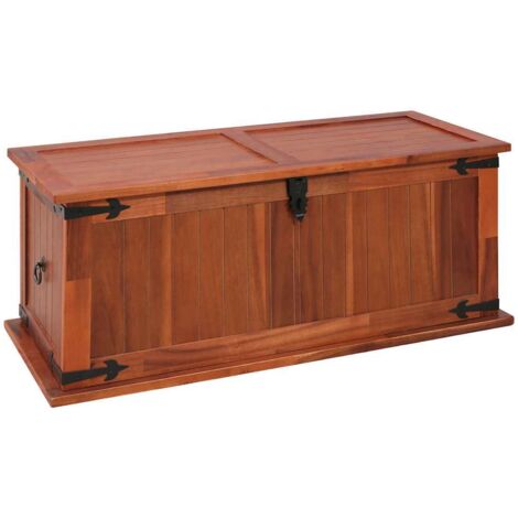 Baúl de almacenamiento de madera maciza de acacia 90x45x40 cm vidaXL