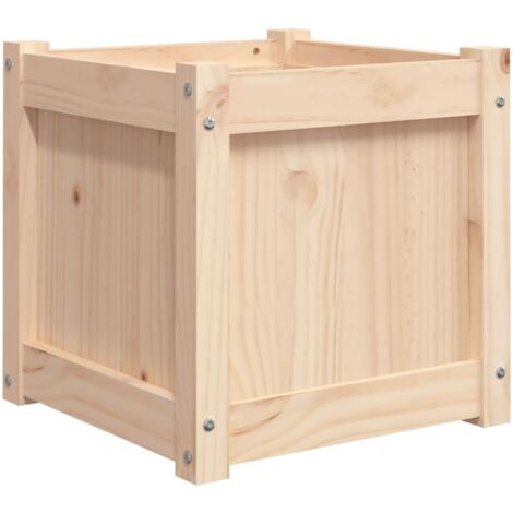 Jardinera madera maciza de pino 40x40x40 cm vidaXL (1/5)