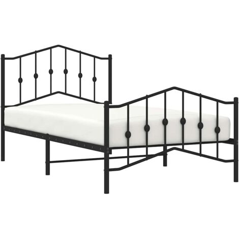 Estructura cama sin colchón con estribo metal negro 100x190 cm vidaXL (1/5)