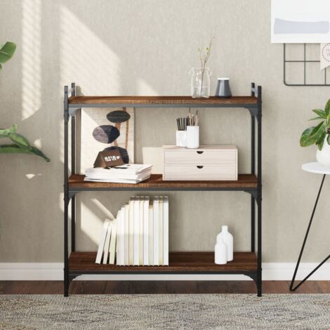 Librería 3 estantes madera ingeniería roble marrón 80x30x86 cm vidaXL (1/5)