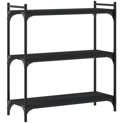 Librería de 3 estantes madera de ingeniería negro 80x30x86 cm vidaXL (1/5)