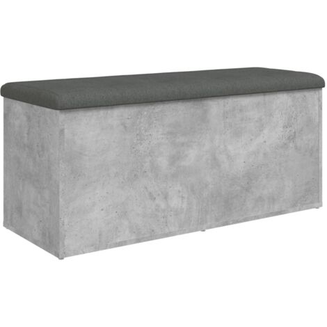 Banco almacenaje madera ingeniería gris hormigón 102x42x45 cm vidaXL