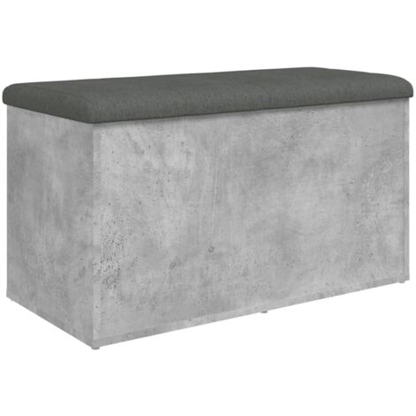 Banco con almacenaje madera ingeniería gris hormigón 82x42x45cm vidaXL
