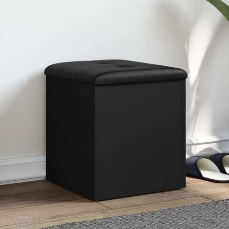 Banco con almacenaje madera de ingeniería negro 42x42x45 cm vidaXL