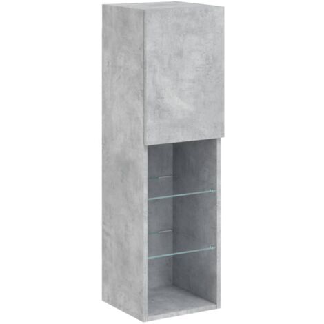 Mueble para TV con luces LED gris hormigón 30,5x30x102 cm vidaXL