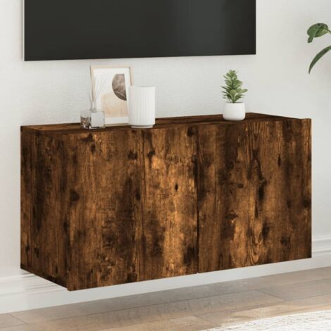 Mueble para TV de pared roble ahumado 80x30x41 cm vidaXL