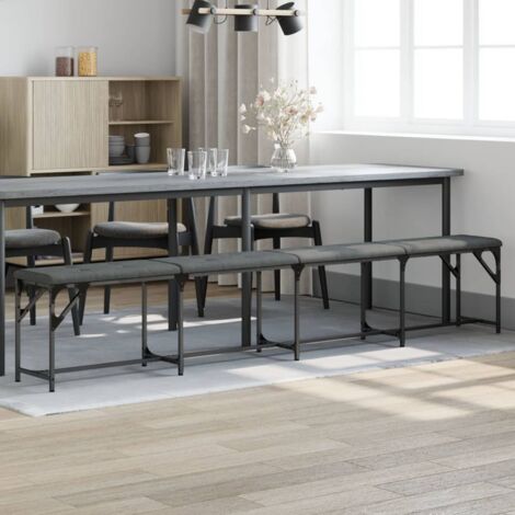 Banco de comedor acero y tela gris oscuro 248x32x45 cm vidaXL
