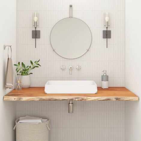 Encimera de baño rectangular madera maciza acacia 140x60x2,5 cm vidaXL