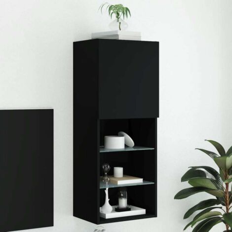 Mueble para TV con luces LED negro 40,5x30x102 cm vidaXL