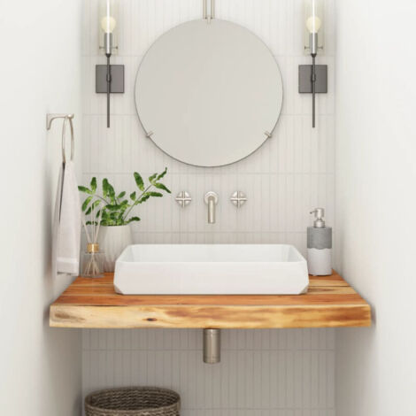 Encimera de baño cuadrada madera maciza de acacia 60x60x2,5 cm vidaXL