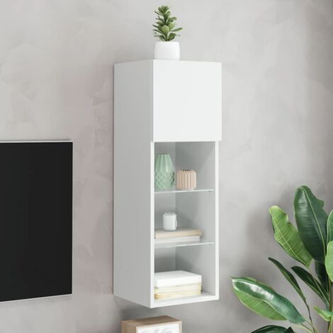 Mueble para TV con luces LED blanco 30,5x30x90 cm vidaXL