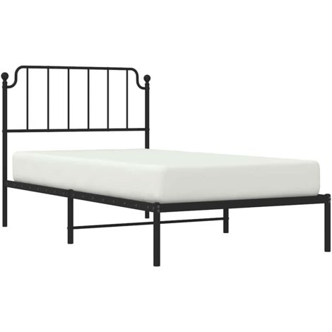 Estructura cama sin colchón con cabecero metal negro 100x190 cm vidaXL (1/5)