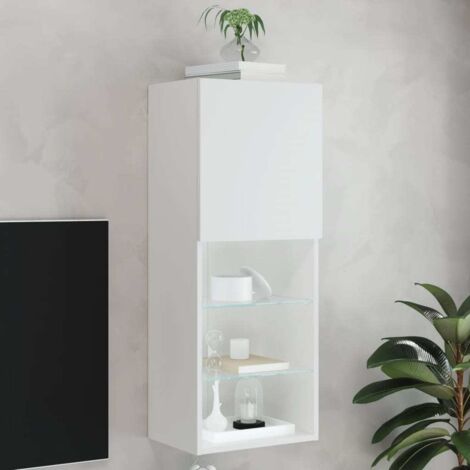 Mueble para TV con luces LED blanco 40,5x30x102 cm vidaXL