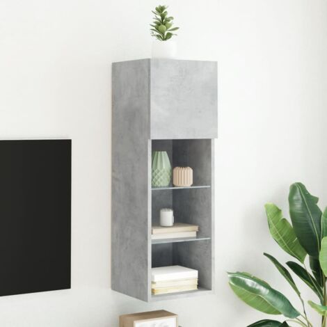 Mueble para TV con luces LED gris hormigón 30,5x30x90 cm vidaXL