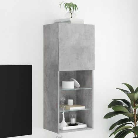 Mueble para TV con luces LED gris hormigón 40,5x30x102 cm vidaXL (1/5)