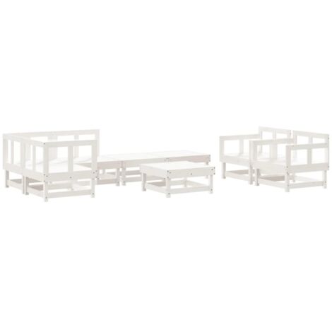 Juego de muebles de jardín 8 piezas madera maciza pino blanco vidaXL (1/5)