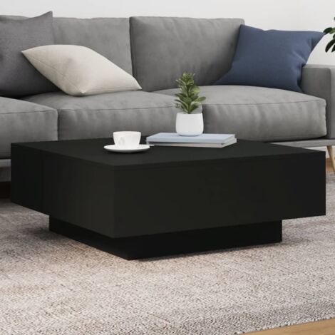 Mesa de centro con luces LED negro 80x80x31 cm vidaXL