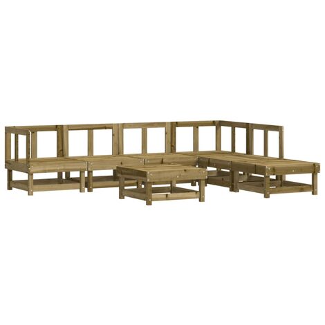 Juego de muebles de jardín 7 pzas madera de pino impregnada vidaXL (1/5)