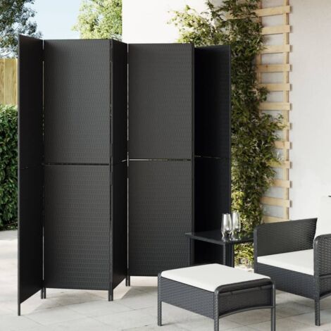 Biombo de 6 paneles ratán sintético negro vidaXL