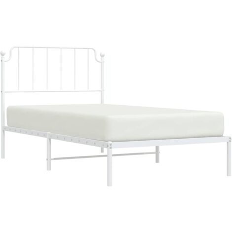 Estructura cama sin colchón con cabecero metal blanco 100x190cm vidaXL (1/5)