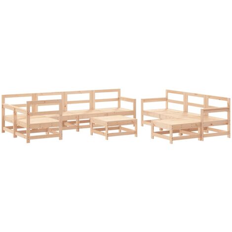 Juego muebles de jardín 10 piezas madera maciza pino vidaXL (1/5)