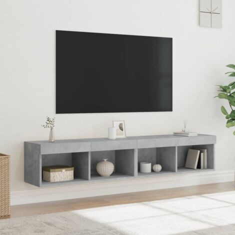 Muebles de TV con luces LED 2 uds gris hormigón 80x30x30 cm vidaXL (1/5)