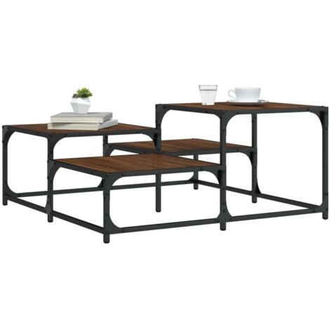 Mesa de centro madera ingeniería roble marrón 87,5x87,5x40 cm vidaXL (1/5)