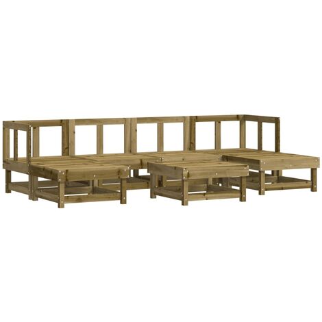 Juego de muebles de jardín 7 pzas madera de pino impregnada vidaXL