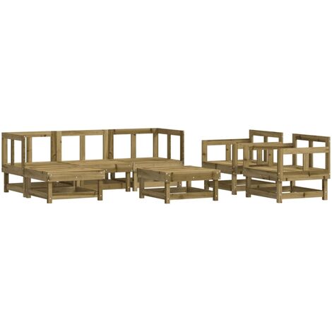 Juego de muebles de jardín 7 pzas madera de pino impregnada vidaXL (1/5)