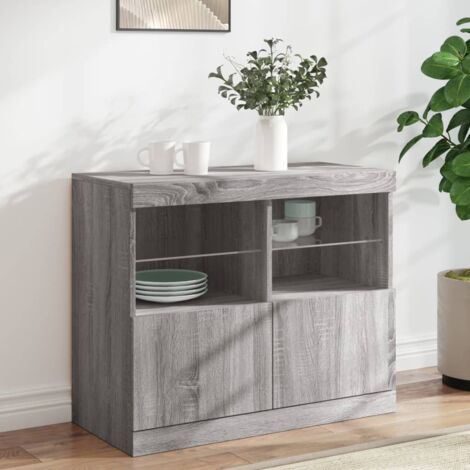 Aparador con luces LED gris Sonoma 81x37x67 cm vidaXL