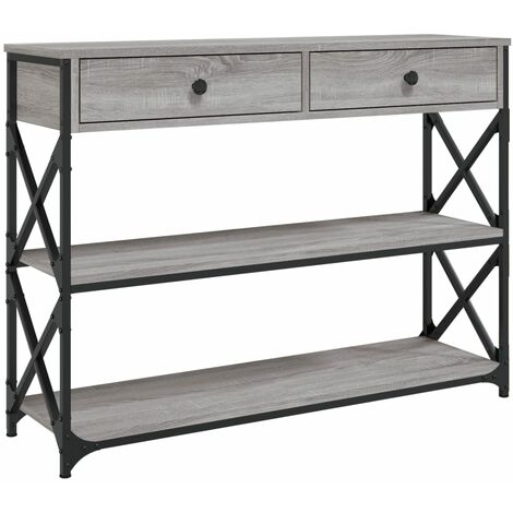 Mesa consola madera de ingeniería gris Sonoma 100x28x75 cm vidaXL