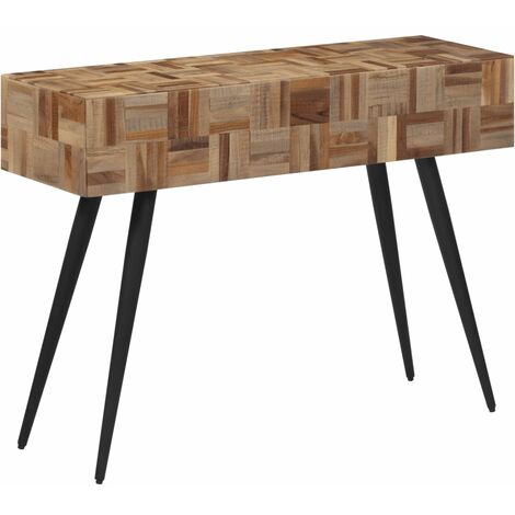 Mesa consola teca reciclada maciza 110x34x80 cm vidaXL