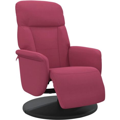 Sillón reclinable con reposapiés terciopelo rojo tinto vidaXL