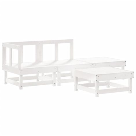Juego de muebles de jardín 4 pzas madera maciza de pino blanco vidaXL (1/5)