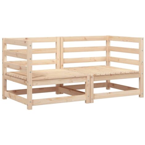 Sofás esquineros de jardín 2 uds madera maciza pino 70x70x67 cm vidaXL