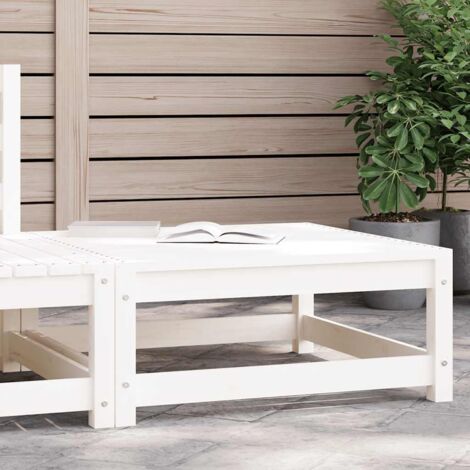 Taburete de jardín madera maciza de pino blanco 70x70x30 cm vidaXL