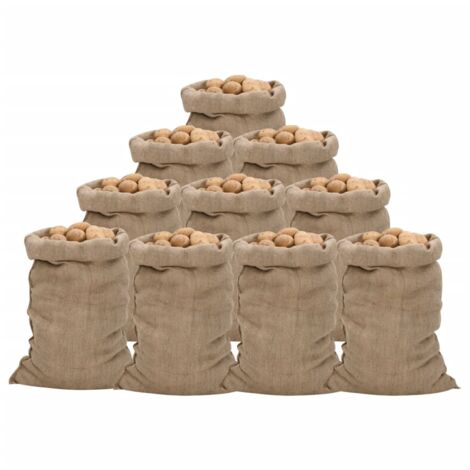 Sacos de yute 10 unidades 60x105 cm 100% yute 340 g/m² vidaXL