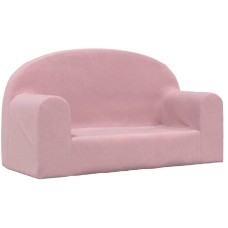 Sofá para niños de 2 plazas felpa suave rosa vidaXL