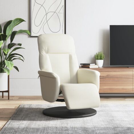 Sillón reclinable con reposapiés terciopelo color crema vidaXL
