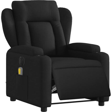 Sillón reclinable de masaje eléctrico tela negro vidaXL