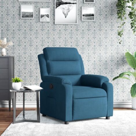Sillón reclinable de terciopelo azul vidaXL