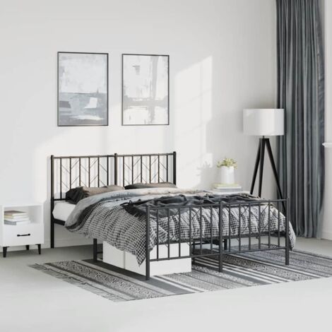 Estructura cama sin colchón con estribo metal negro 193x203 cm vidaXL (1/5)