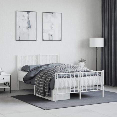 Estructura cama sin colchón con estribo metal blanco 120x200 cm vidaXL (1/5)