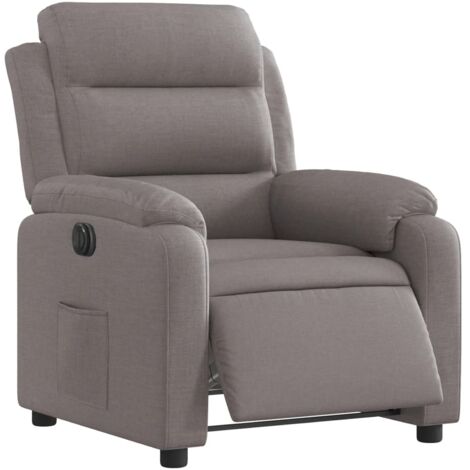 Sillón reclinable eléctrico tela gris taupé vidaXL