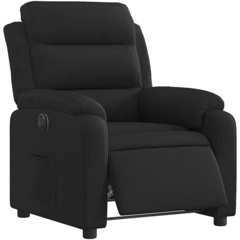 Sillón reclinable eléctrico de tela negro vidaXL