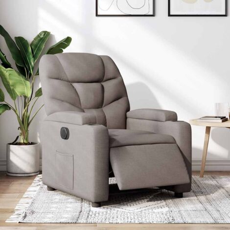 Sillón reclinable eléctrico tela gris taupé vidaXL