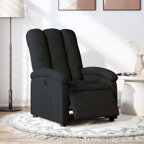 Sillón reclinable eléctrico de tela negro vidaXL