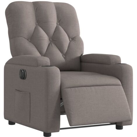 Sillón reclinable eléctrico tela gris taupé vidaXL